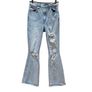 Levis Jeans 70s High Flare Light‎ Wash Distressed Denim Retro Boho Style Size 25